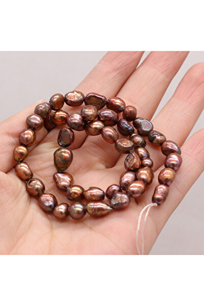 Choice 7-8mm coffee color 7-8mm100% Natural Freshwater Pearl Coffee Irregular...