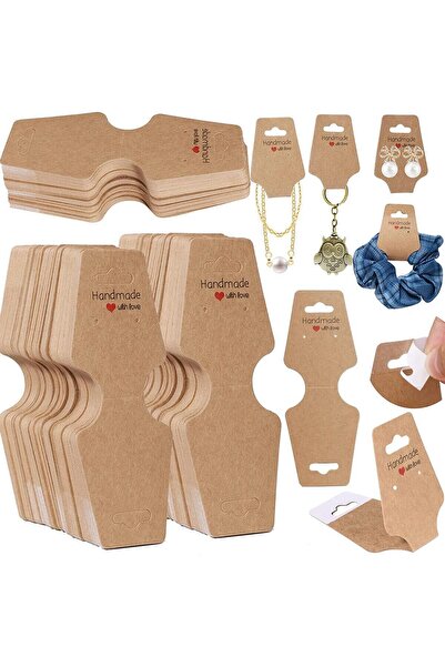 Choice3 camel 100 pieces of sturdy jewelry display cards, self-adhesive, suit...