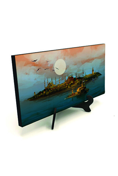 Sadrazam Επιτραπέζια βάση MDF με σχέδιο σιλουέτας Κωνσταντινούπολης 10x20 DRT-1