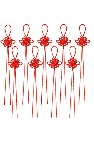 Choice6 Red 10pcs/lot 26-30cm Chinese Knots Colorful Hand Knit Tassels Pendan...