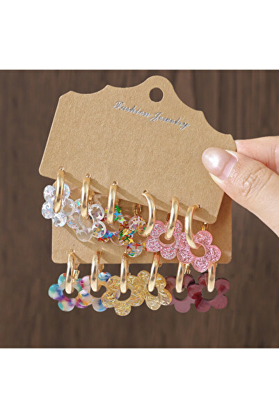 Choice style3 Fashionable Cute Colorful Sequin Five Flower Pendant Earrings S...