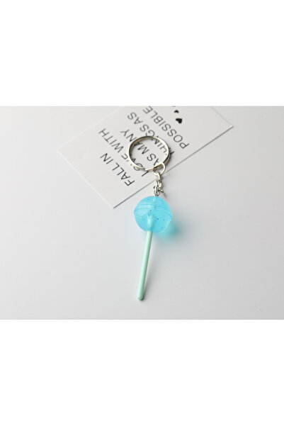 choice2 blue Lovely Resin Candy Lollipop Keychain Mini 3D Simulation Food Key...