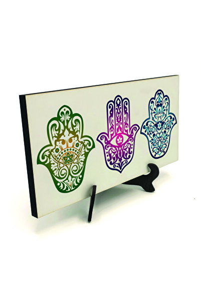 Sadrazam Επιτραπέζια βάση MDF με τυπωμένα σχέδια Χεριού της Φατίμα 10x20 DRG-96