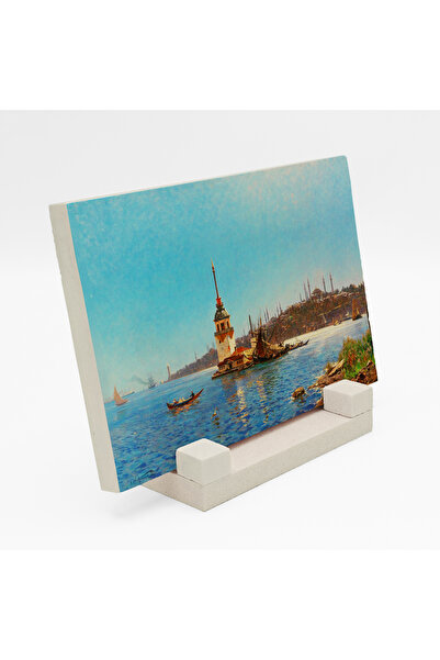 Sadrazam Πέτρινη βάση γραφείου με εκτύπωση Πύργου των Κοριτσιών και θέας στην...