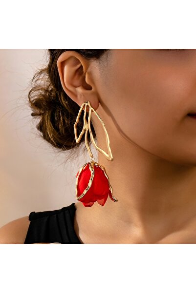 Choice Gold-color Women's Fashion Earrings, Elegant and Delicate Metal Tulip ...
