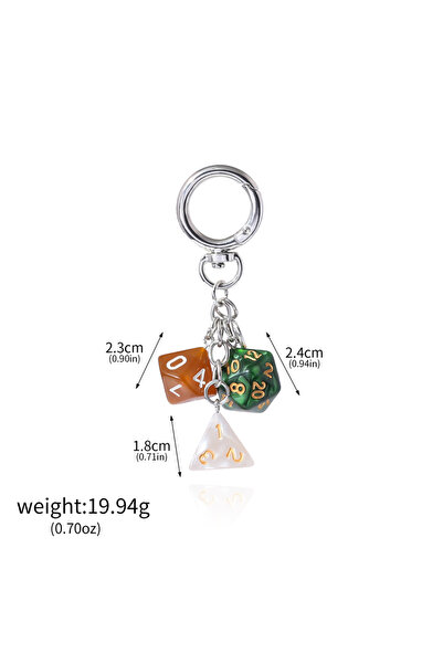 Choice1 BG00009 2Pcs/Set Y2K Fashion Irregular Dice Keychain Pendant Novelty ...