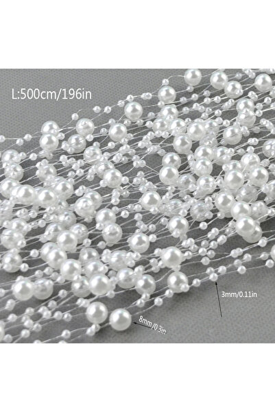 Choice1 White-5M-bag 5/10Meters Artificial Pearls Chain Fishing Line Beads Ga...