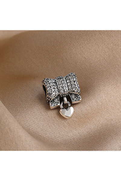 Choice55 B671 New Sparkling White Zircon Love Heart-shaped Circle Bead 925Sil...