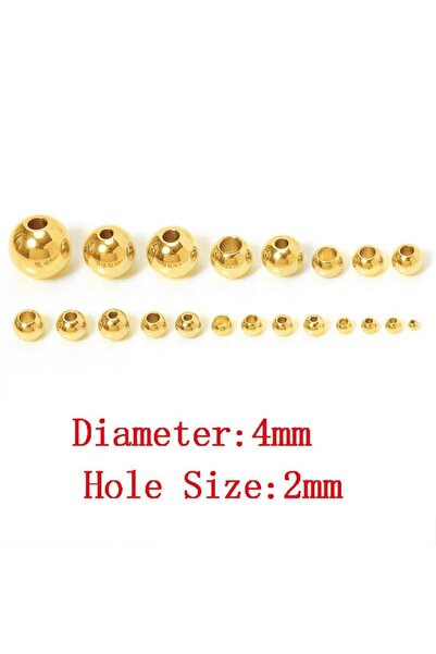 Choice27 Gold Color-4x2mm 100pcs 2/3/4/5/6/8/10mm Metal Spacer Beads Round Be...