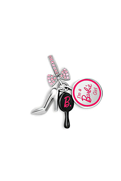 Choice13 B4440 2024 New European S925 Plated Silver Cute Pink Doll Dangle Pen...