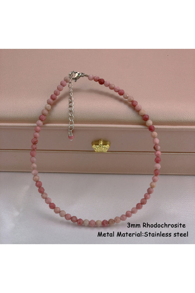 choice2 Rhodochrosite 22+5cm Anklet For Women Stainless Steel Jewelry Bead Fo...