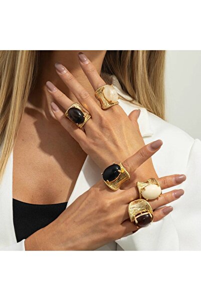 Choice set Salircon Exaggerated Vintage Elegant Black Brown Resin Acrylic Sto...