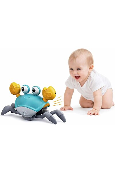 SKY TOUCH Electric Runaway Crab Crawling Baby Toy with Music & LED Light, Obs...