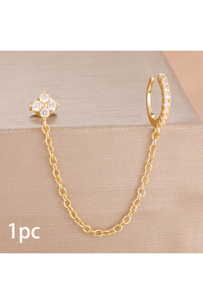 Choice gold-white-1PC 1PC Fashion Simple Gold Color Chain Tassel Dangle Earri...
