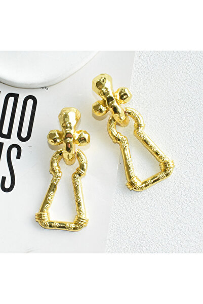 Choice gold Vintage Exaggerated Heavy Metal Keyhole Dangle Earrings For Women...