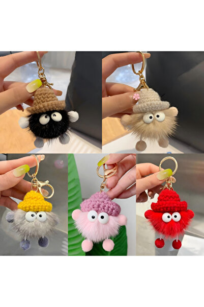 choice2 Coal Ball 5Pcs Trendy Cute Imitation Mink Small Coal Ball Pendant Key...