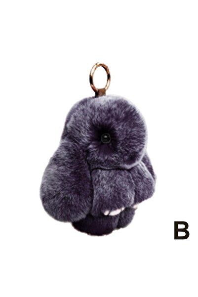Choice1 Purple Real Rabbit Fur Bunny Keychain For Women Cute Fluffy Rabbit Ba...
