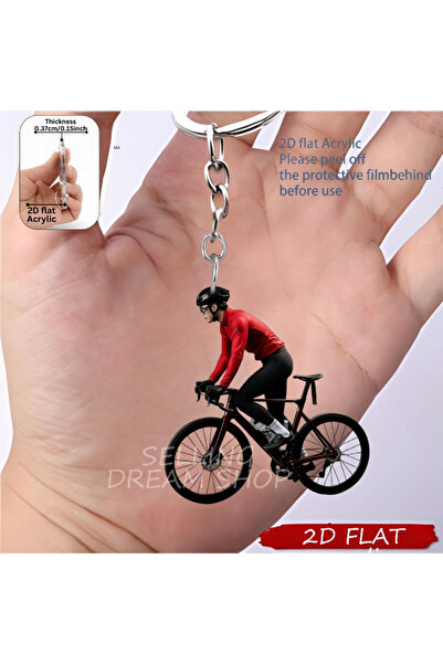 Choice5 3 Cyclist-Q0010 ميدالية مفاتيح دراجة هوائية بتصميم مسطح ثنائي الأبعاد...