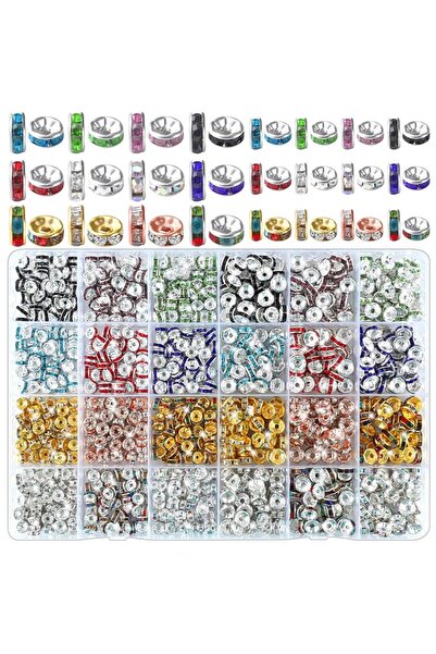 Choice 840 Pcs Spacer Beads for Jewelry Making,Rondelle Spacer Beads Rhinesto...
