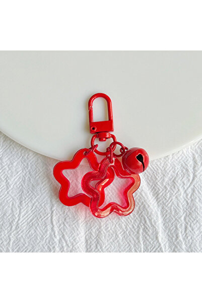 Choice21 10pcs red 1/5/10PCS Y2K Transparent & Solid Color Star Keychain Resi...