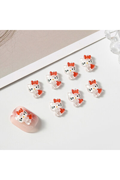 Choice3 06 100Pcs Hello Kitty 3D Cat Nail Art Charms Cute and Adorable Resin ...