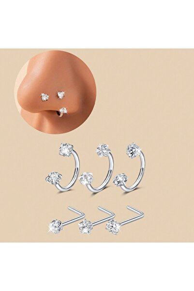 Choice4 حلقات وأقراط أنف هندسية الشكل 18G 1.0 مم، 6 قطع - 16/2 قطعة حلقات أنف...