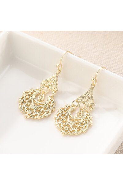 Choice أقراط ذهبية داكنة على شكل ثريا - أقراط متدلية بتصميم مستوحى من الطراز ...