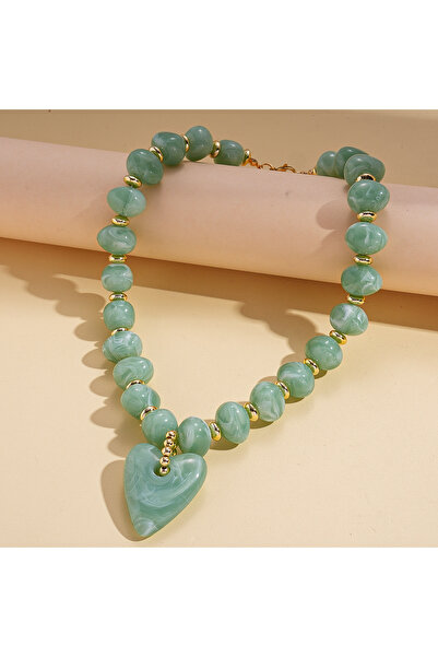 Choice11 Green-Necklace European and American Oval Acrylic Bracelet Beading L...