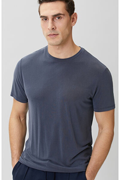 Network Comfort Fit Indigo Bisiklet Yaka Modal T-shirt