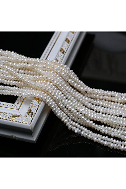 Choice 3-4mm Four-sided Light 3-4mm Grade A White Natural Freshwater Pearl Lo...