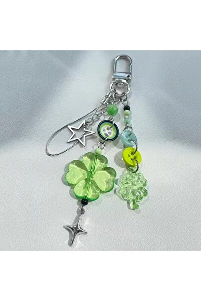 Choice K-Green Four Leaf Anime Green Four Leaf Clover Cosplay Keychain Keyrin...