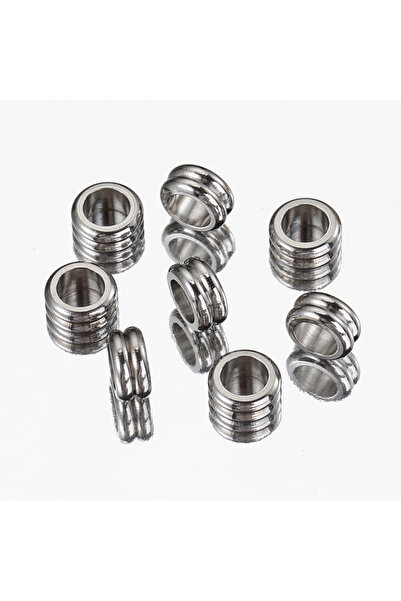 Choice 10pcs Steel Color 10pcs Stainless Steel Large Hole Spacer Beads Double...