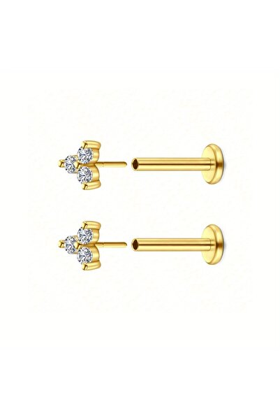 Choice1 أقراط مسمارية قابلة للتركيب، طراز 2، قطعتان (زوج واحد)، 20G، بظهر مسط...