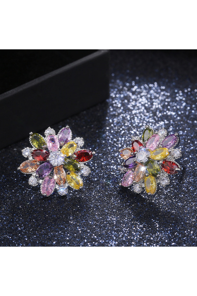 Choice E284 Huitan New Arrival Gorgeous Big Flower Stud Earring for Women Wed...