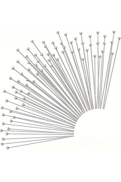Choice1 25MM Silver 100pcs Gold Silver 20-75mm Head Ball Shaped Pin Eye Pin U...