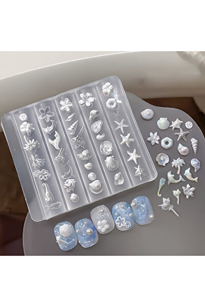 Choice4 A3 3D Mold Silicone Nail Art Decorations DIY Flower Design Templates ...