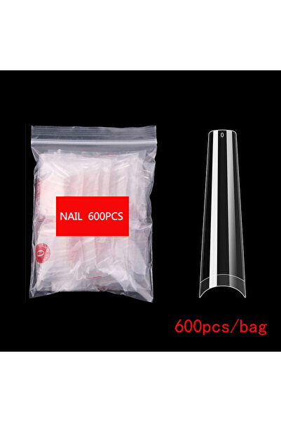 Choice 922-600pcs-C Coffin Fake Nail Tips Acrylic Long Shape Half False Art N...