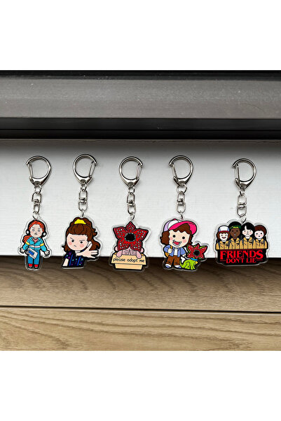Choice 5pcs Keychain 5pcs Cartoon Demogorgon Acrylic Keychains Backpack Penda...