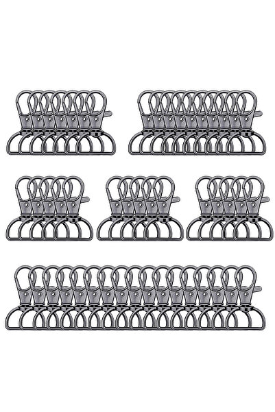 Choice26 30PCS Black 5/15/30/50/70/100Pcs Swivel Snap Hooks D-Ring Key Chain ...