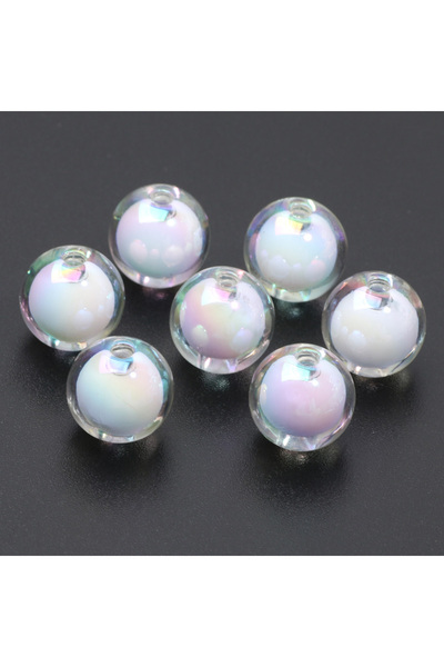 choice2 white 10pcs 12mm 8Colors ABS Round Beads Acrylic Loose Spacer Beads F...