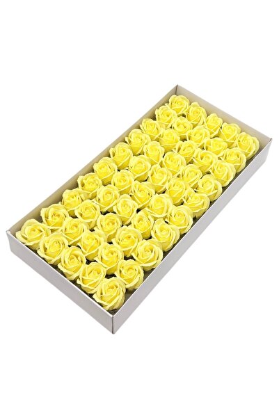 AFO Set 50 trandafiri sapun parfumati, atingere reala, galben pal