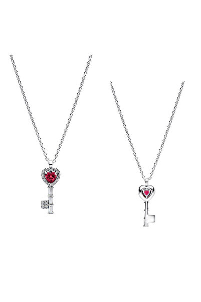Choice19 AMN040 Luxury Heart Bow Pendent Necklace 925 Silver Golden Diamond G...