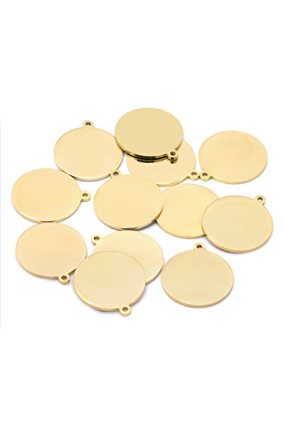 Choice4 مجموعة من 10 قطع دائرية مسطحة من الفولاذ المقاوم للصدأ للقلادات، ذهبي...