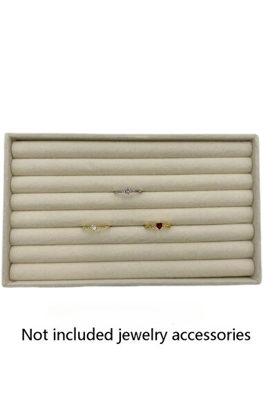 choice2 Beige Velvet Jewelry Display Stackable Exquisite Jewellery Holder Por...