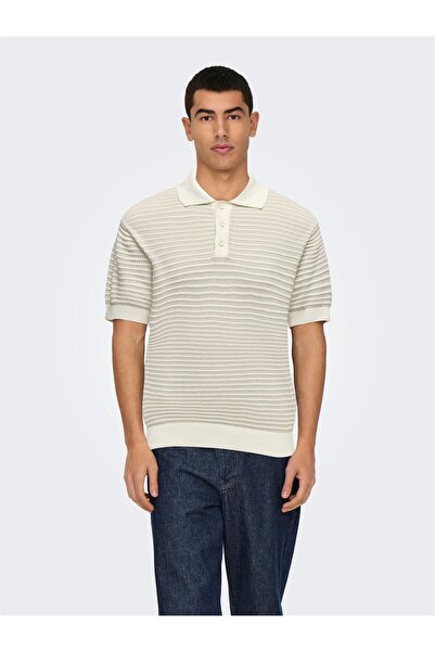 Only & Sons ONSGUSTAV VIN 12 BUTTON POLO KNIT Ανδρικό Γκρι Πόλο - 22031848