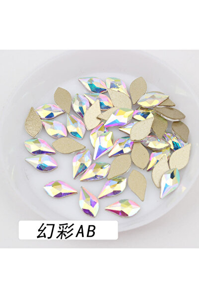Choice14 100pcs AB wholesale Pear shaped drop 5*10mm Flat Back Nail Rhineston...