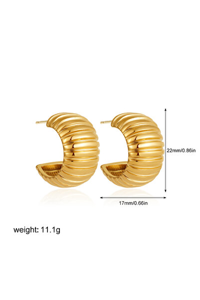 Choice1 Gold color Vintage Chunky Round Metal Texture Hoop Earrings for Women...