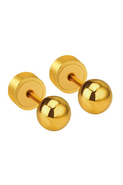 Choice4 أقراط كروية من الذهب عيار 5 ملم من LUXUSTEEL عدد 2 قطعة 3/4/5 ملم للن...