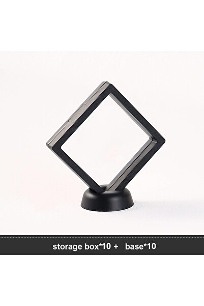 Choice 11x11cm Black 10 set 10pcs,Floating display box with base, transparent...