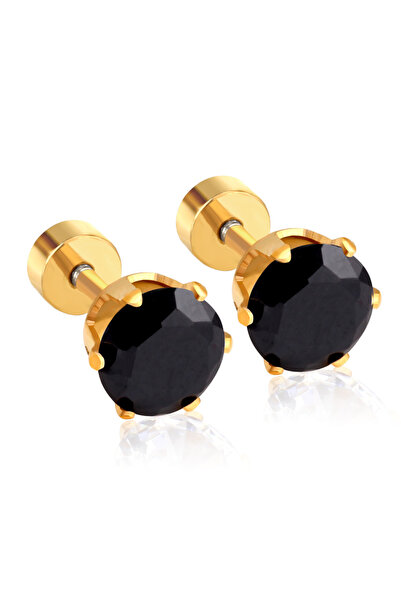 Choice13 3mm gold black LUXUSTEEL Stainless Steel Round Cubic Zirconia Women ...